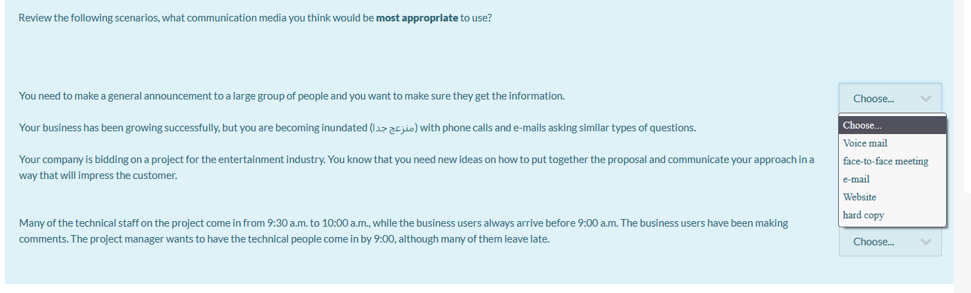 Review the following scenarios, what
