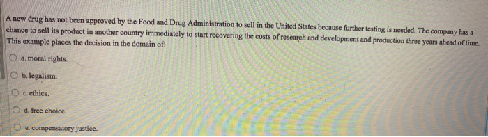 A new drug has not been approved by the Food and