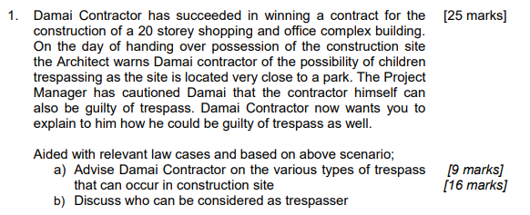 pls answer question b 1. Damai Contractor has