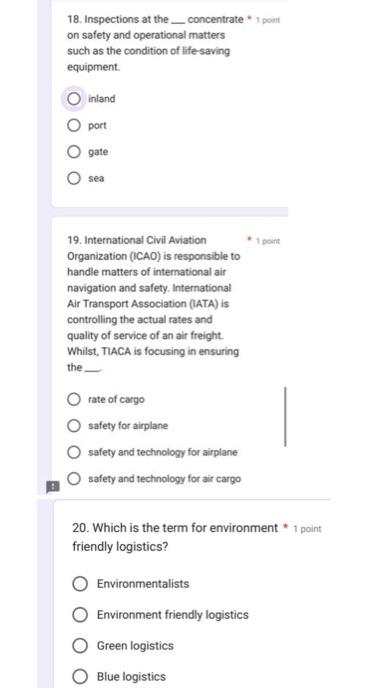 18. Inspections at the concentrate * T point on