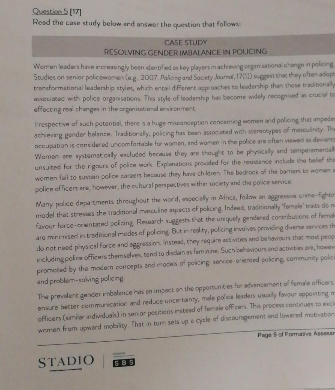 Explain how South African Police Services (SAPS)