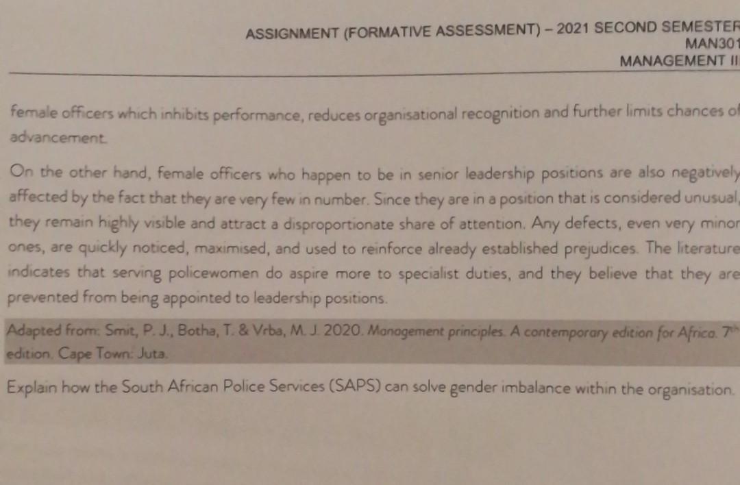 Explain how South African Police Services (SAPS)