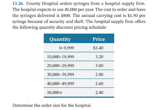 Please show me all work. Thank you 13.26. County