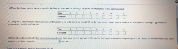 parts A through D please The following table