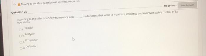 Moving to another question will save this