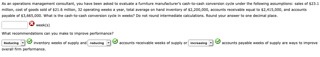 As an operations management consultant, you have