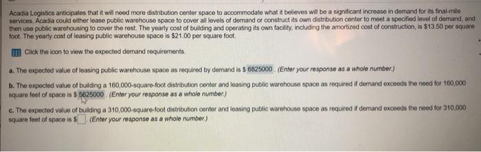 I only need part c) the expected value of