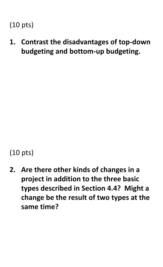 Answer both (10 pts) 1. Contrast the