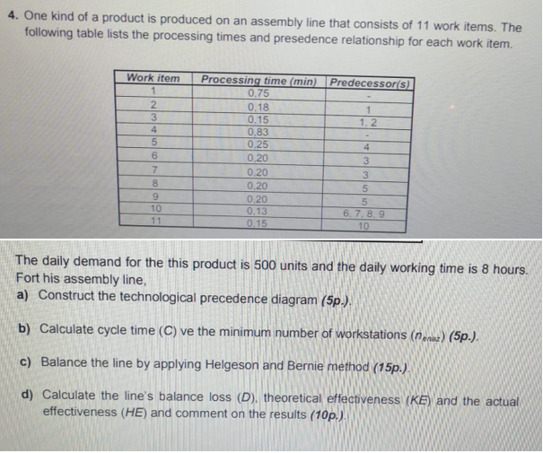 4. One kind of a product is produced on an