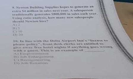 9. Newton Building Supplies hopes to generate an