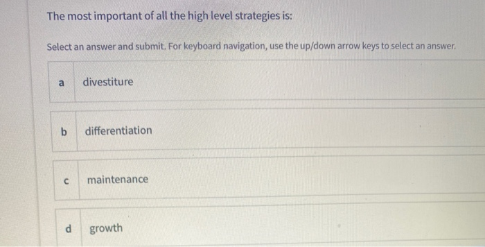 The most important of all the high level