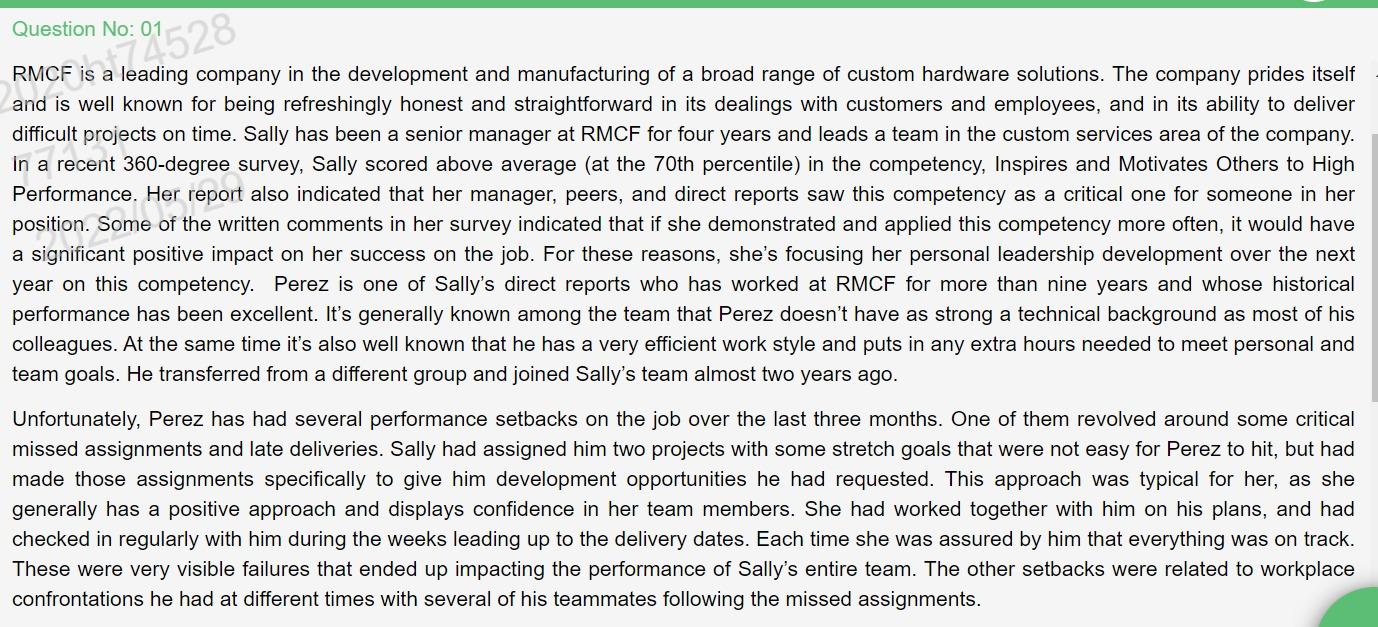 Question No: 01 RMCF is a4528 company in the