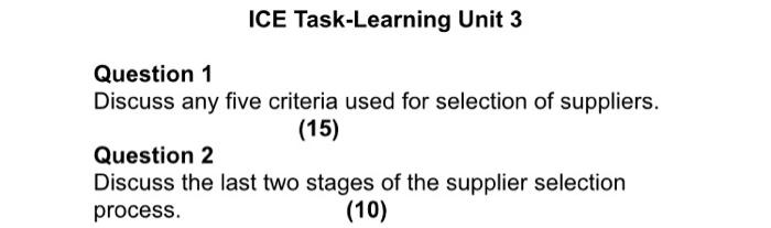 ICE Task-Learning Unit 3 Question 1 Discuss any