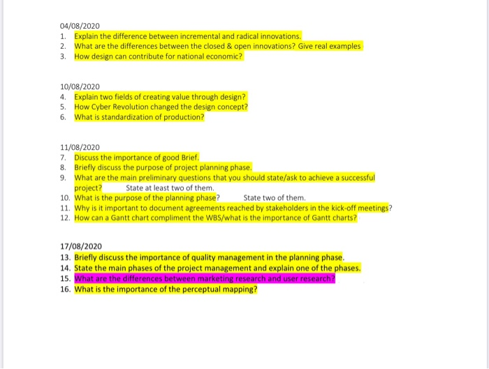 04/08/2020 1. Explain the difference between