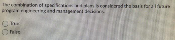 The combination of specifications and plans is