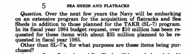 bb 5 SEA SHEDS AND FLATRACKS Question. Over the