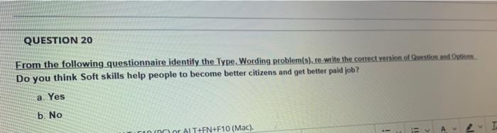 Subject: Research Marketing QUESTION 20 From the