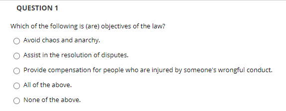 QUESTION 1 Which of the following is (are)