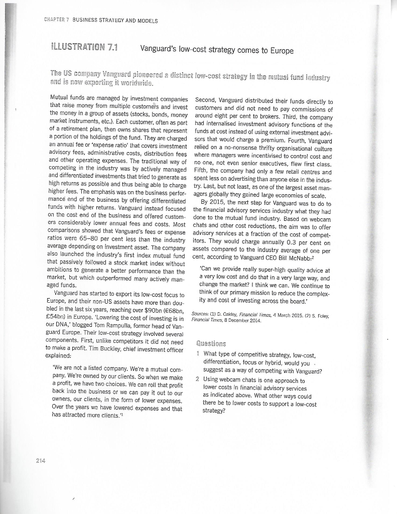 CHAPTER 7 BUSINESS STRATEGY AND MODELS