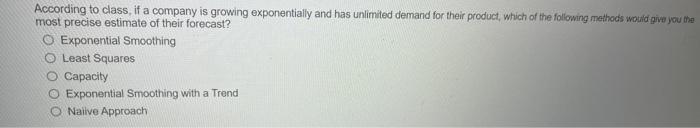 According to class, if a company is growing