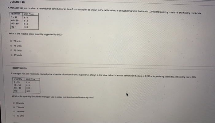 QUESTION 28 Amanager has just received a revised