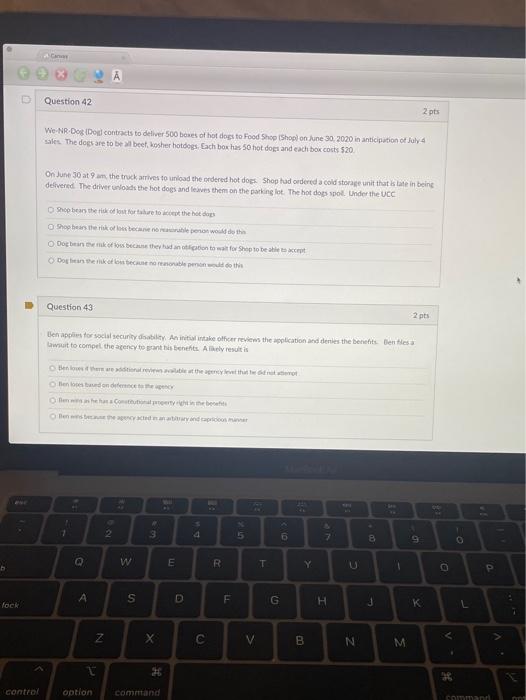 in Cana Question 42 2 pts We-NRDog Dog contracts