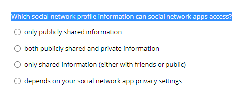 Which social network profile information can