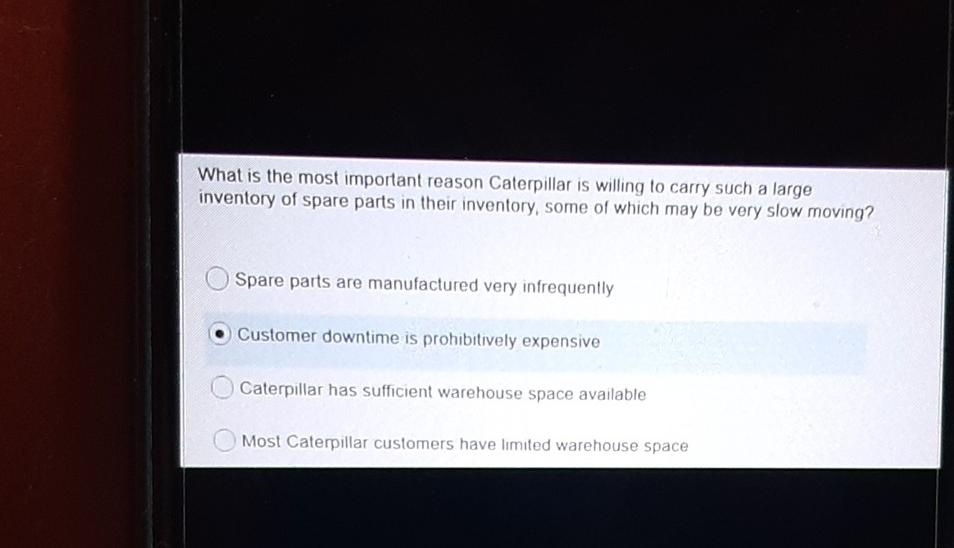 What is the most important reason Caterpillar is