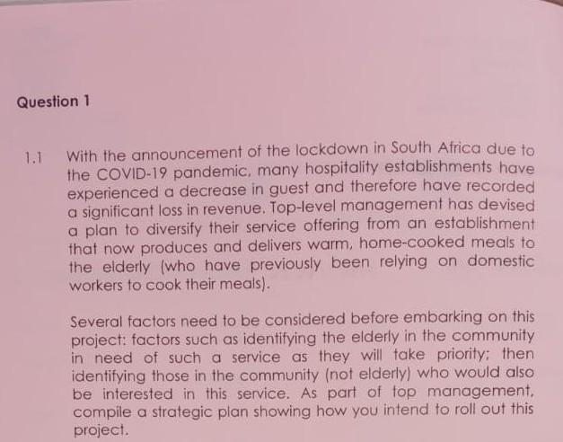 With the announcement of the lockdown in South