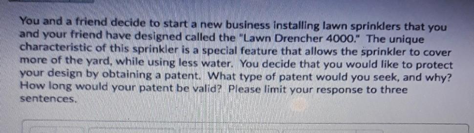 You and a friend decide to start a new business