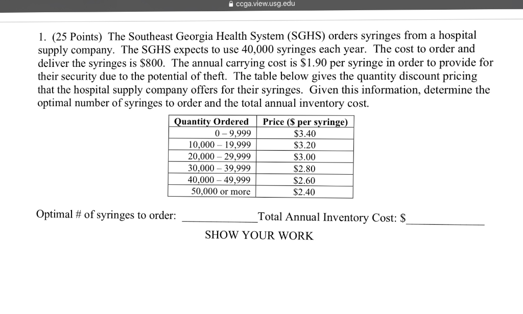 ccga.view.usg.edu 1. (25 Points) The Southeast