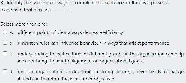 3. Identify the two correct ways to complete this