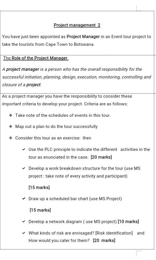 Pj Pj Project management 2 You have just been