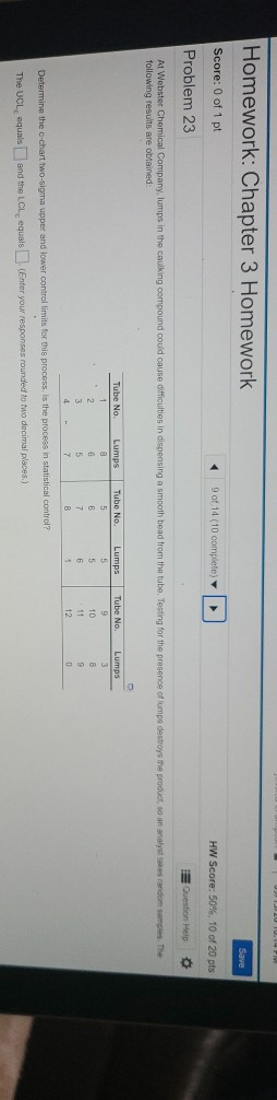 Homework: Chapter 3 Homework Save Score: 0 of 1