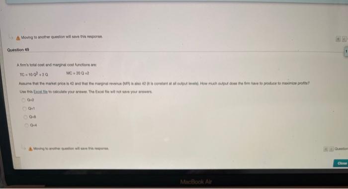 Moving to another ton will save the response