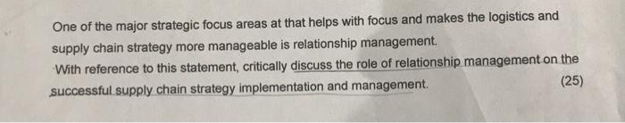 explain the role of relationship management on