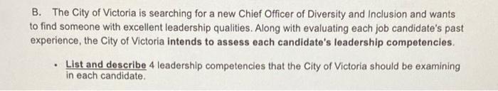 B. The City of Victoria is searching for a new