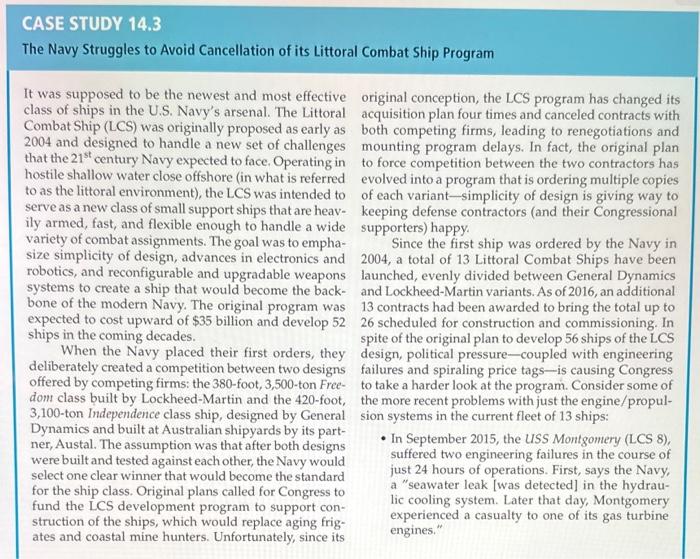 please answer questions 1 & 2 The Navy Struggles