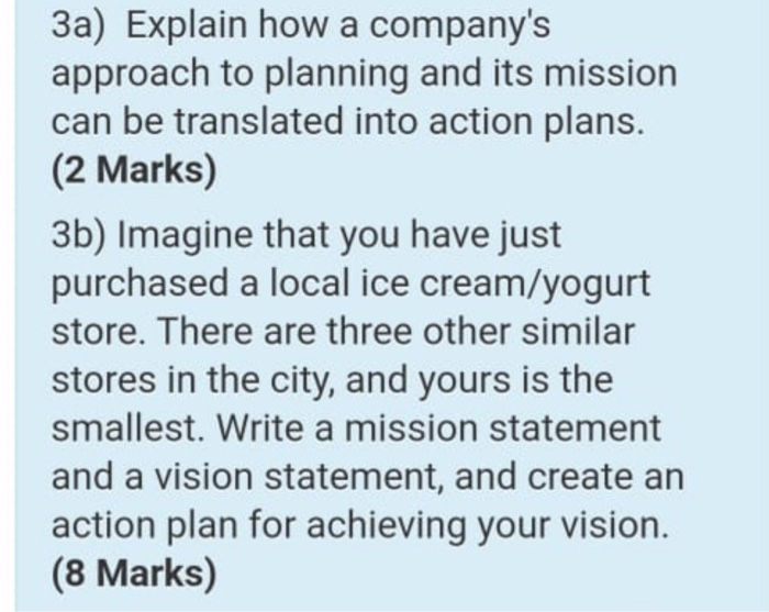 3a) Explain how a company's approach to planning
