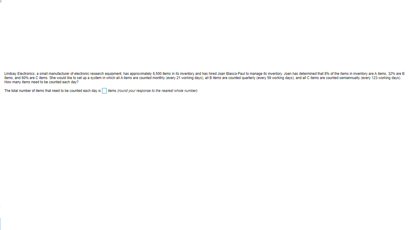 Lindsay Electronics, a small manufacturer of