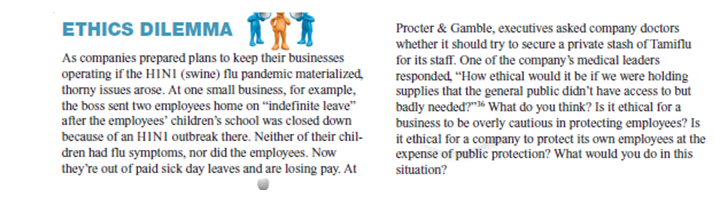 Need answer for question asked ETHICS DILEMMA | 1