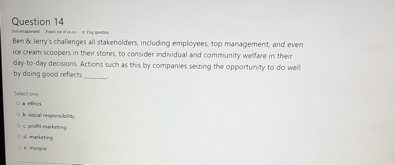 Question 14 Not yet annered Points out of 10.00