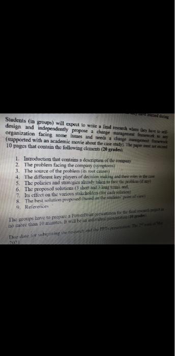 can you solve Q 7 ? Students in groups) will