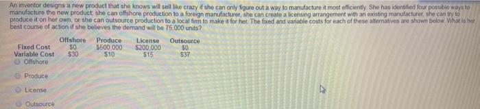 An inventor designs a new product that she knows