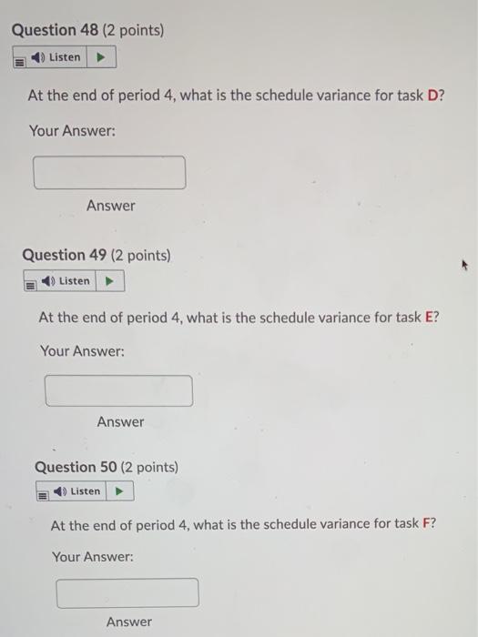 Given the project baseline information given