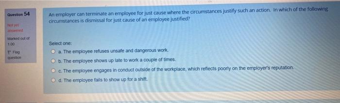 westion 51 The Employment Standards Code includes