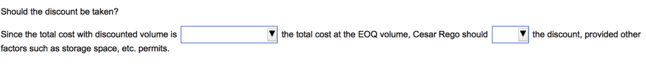 The drop-down options for the first question are: