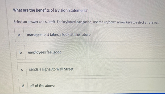 What are the benefits of a vision Statement?