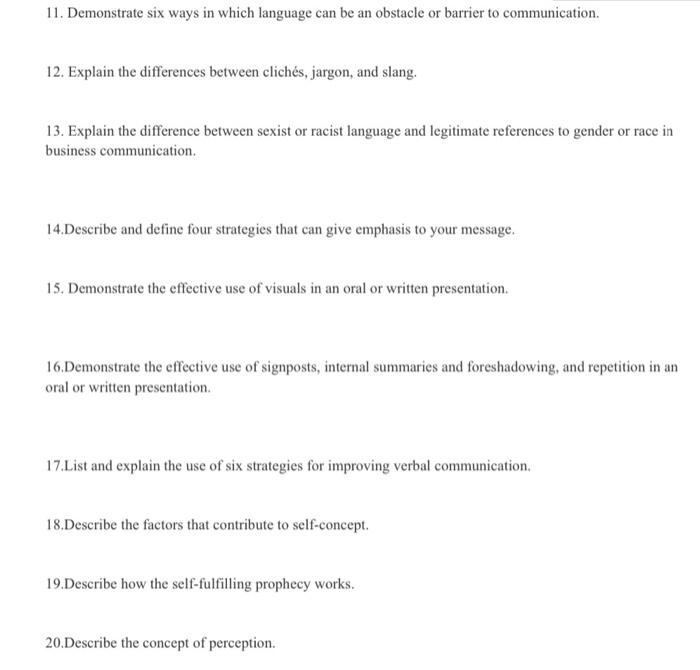 Please answer all questions. 11. Demonstrate six