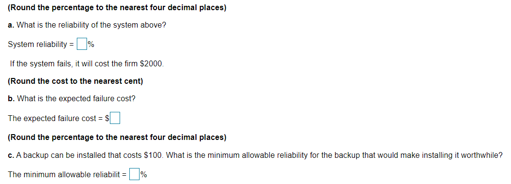 70% Backups 70% 80% 90% A B (Round the percentage